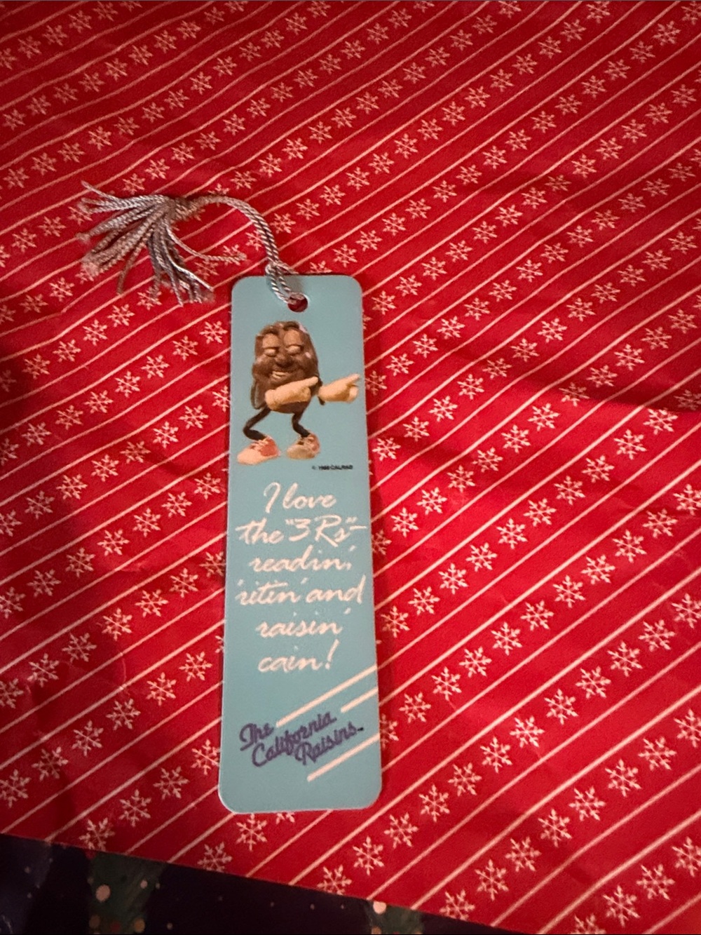 California Raisins Blue Bookmark with Tassel VTG